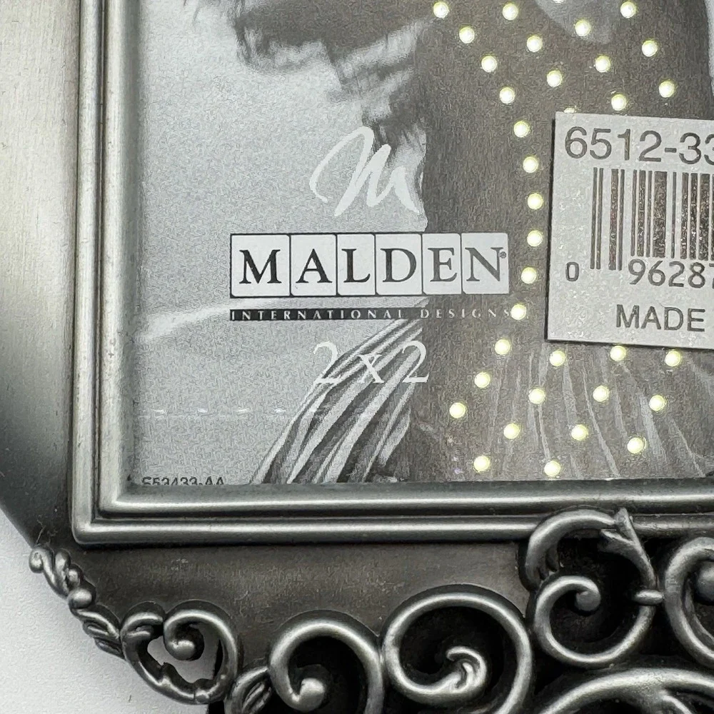 Pair of NWT Malden International Designs Pewter Heart Photo Frames